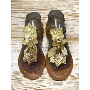 New With Tags Y2K Coach Q435 Sierra Metallic Leather Sandals Size 7.5M